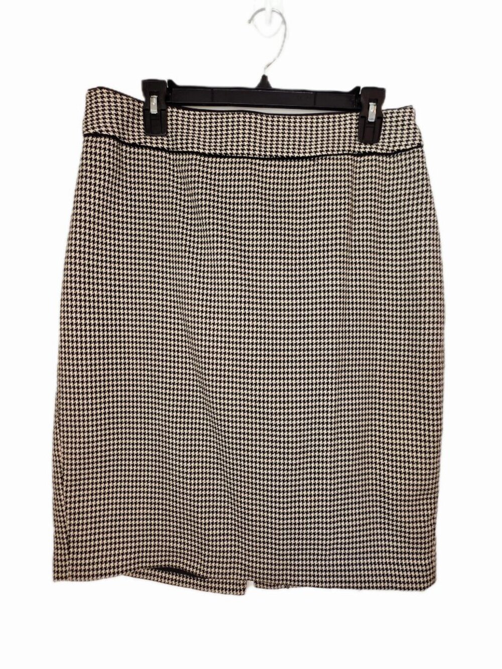 Banana Republic Pencil Skirt Black White Houndstooth Twee Size 10 Classic Career